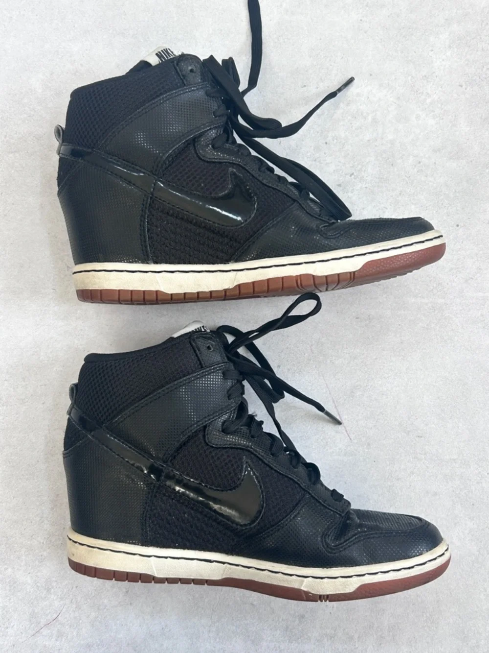 Nike Dunk Sky Hi Essential Wedge Sneakers Black Gum 579763-001 Women’s 6 / EU 36